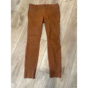 True religion leather straight leg pants 28